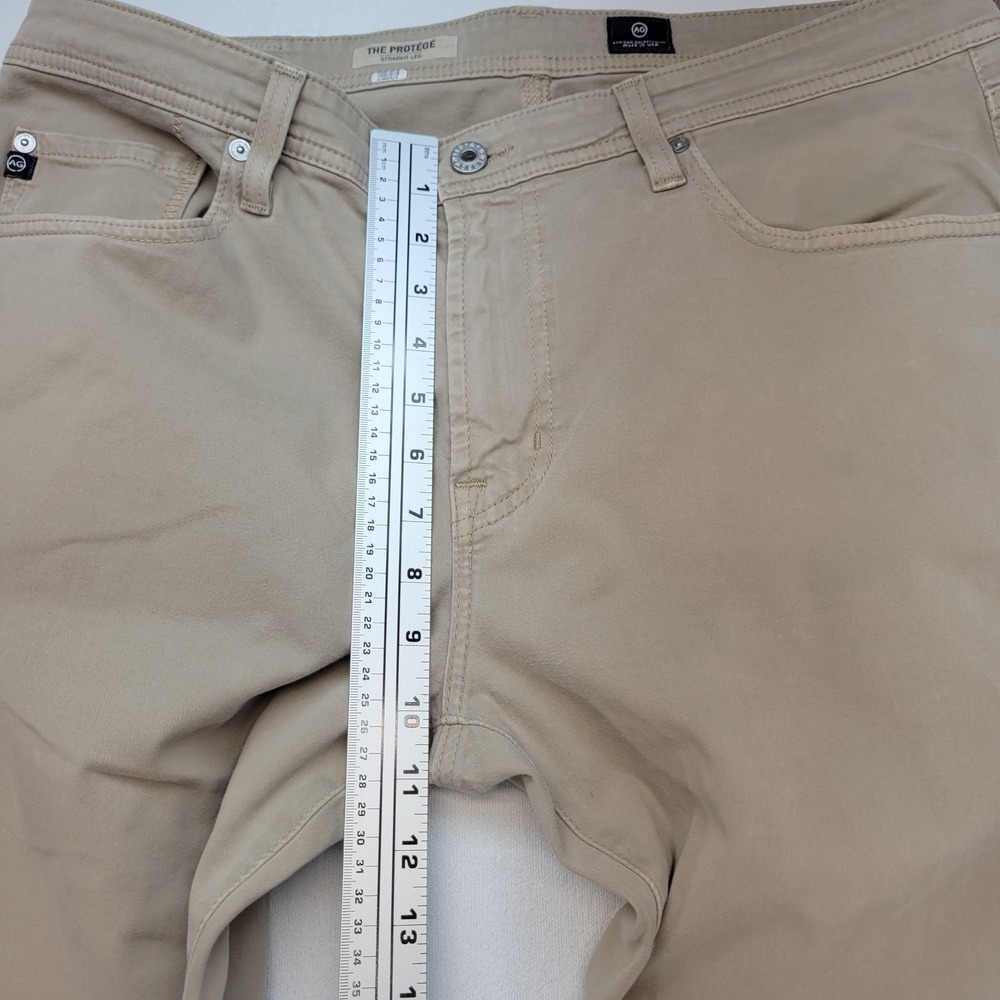 AG Adriano Goldschmied The Protege Pants Mens 36x31* Tan Straight Leg Khaki USA - Picture 8 of 12
